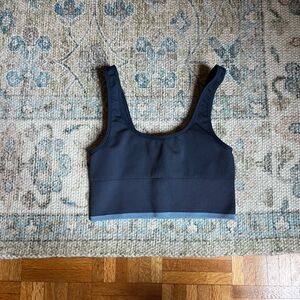 Outdoor Voices Slate Ribbed Scoop Sports Bra